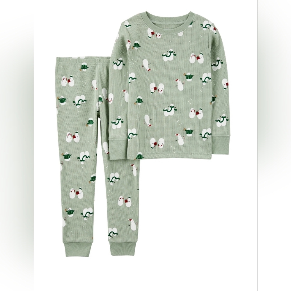 Carter's Child of Mine Snowman 2 Pc PJ’s Set Pajama Size 12 Months NEW